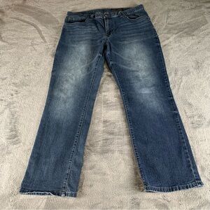 TK Axel Jeans Men's 38X32 Blue Denim Slim Straight‎ Fit Dark Wash Distressed Y2K